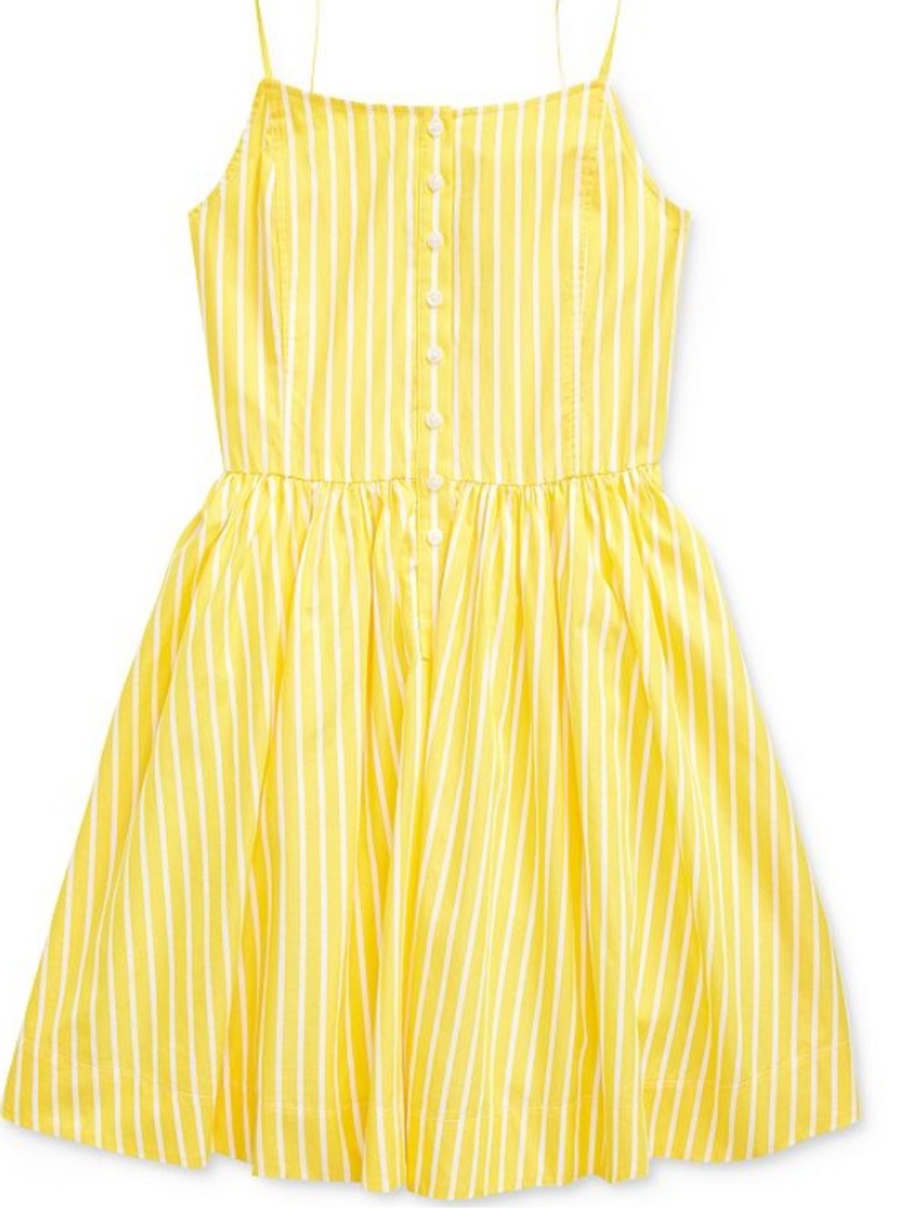 Polo by Ralph Lauren Cotton Yellow and White Striped fit and flare girl’s dress